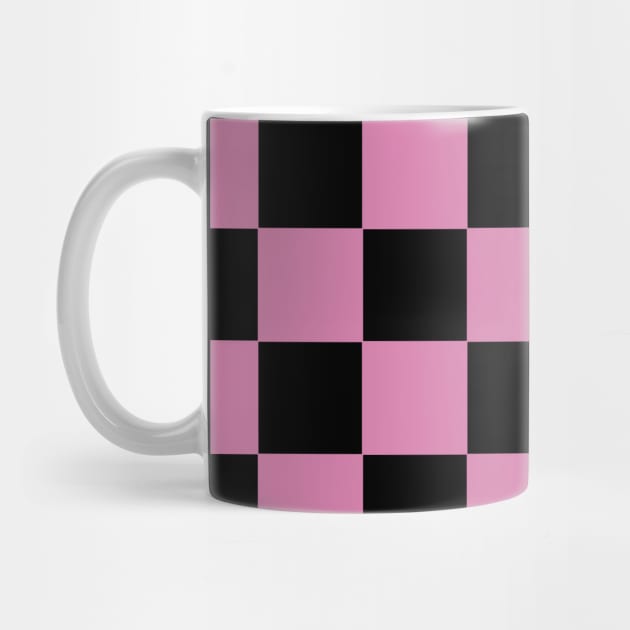 Bubble Gum and Black Chessboard Pattern by californiapattern 